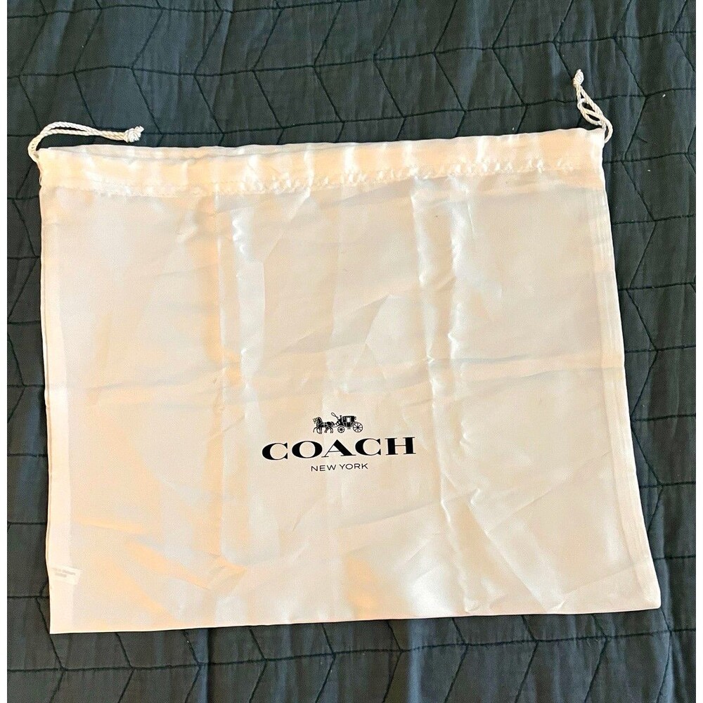 Coach White Drawstring Dustbag Logo Accent Solid Designer Women